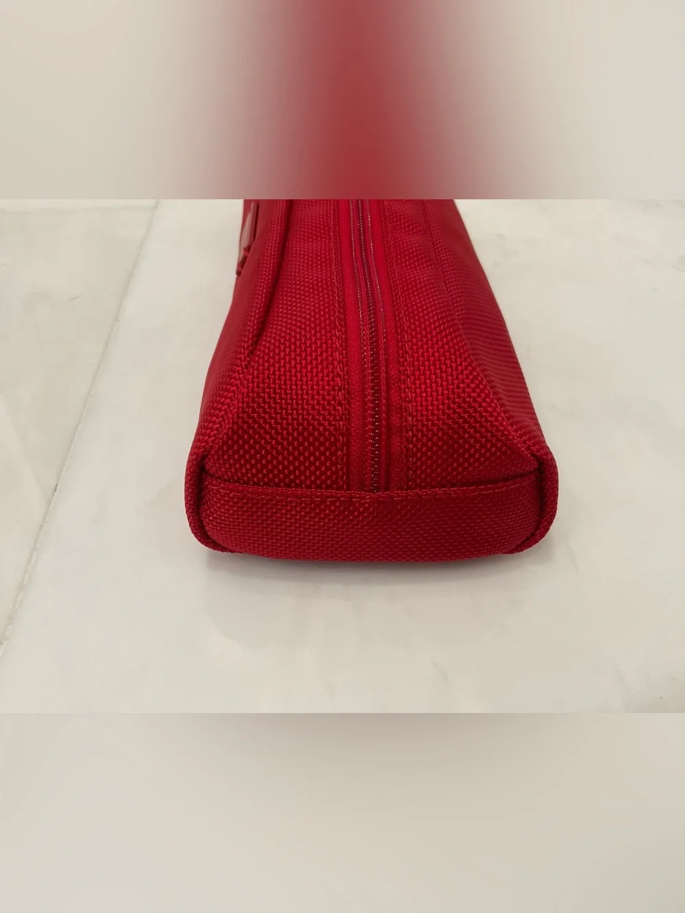 NEW - TUMI Zippered Ballistic Nylon Pencil Case - Cord Pouch - CHERRY RED